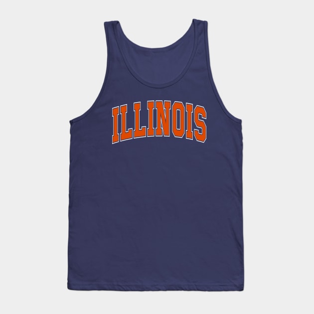 Illinois - college university font letters text word football basketball baseball softball volleyball hockey love fan player christmas birthday gift for men women kids mothers fathers day dad mom vintage retro Tank Top by Fanboy04